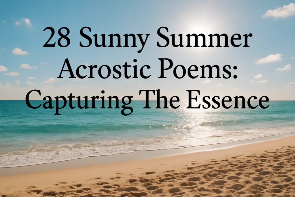 Sunny Summer Acrostic Poems - Poem Havens | Touching Poems for Your Loved Ones Sunny Summer Acrostic Poems